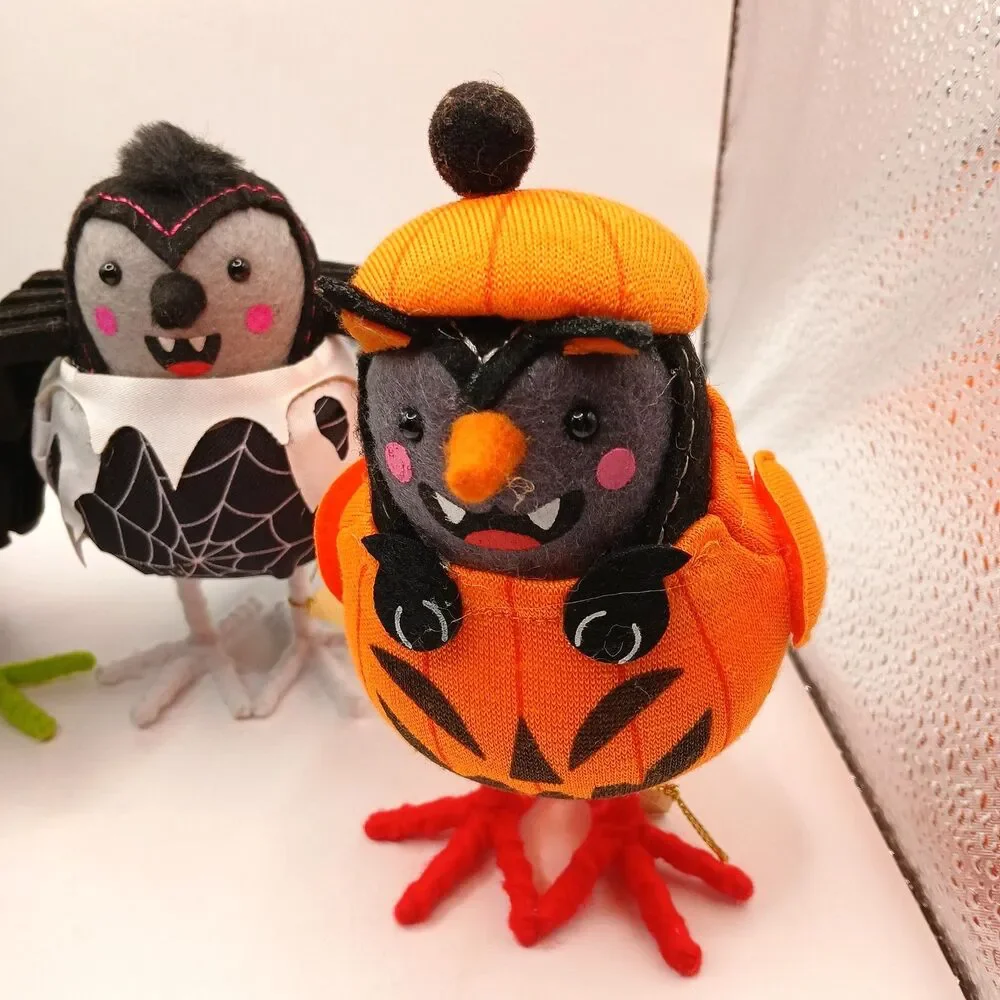 Target Pawson Halloween 2024 Birds Lot of 4 Pumpkin Spider Grim Reaper Witch